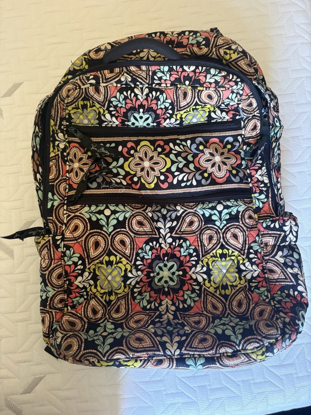 Vera Bradley Laptop Backpack Kaleidoscope Floral Quilted Travel School Bag
